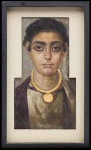 Retrato de momia: Cabeza de una mujer, egipcio, 130-160 d.C. de Unbekannt Unbekannt